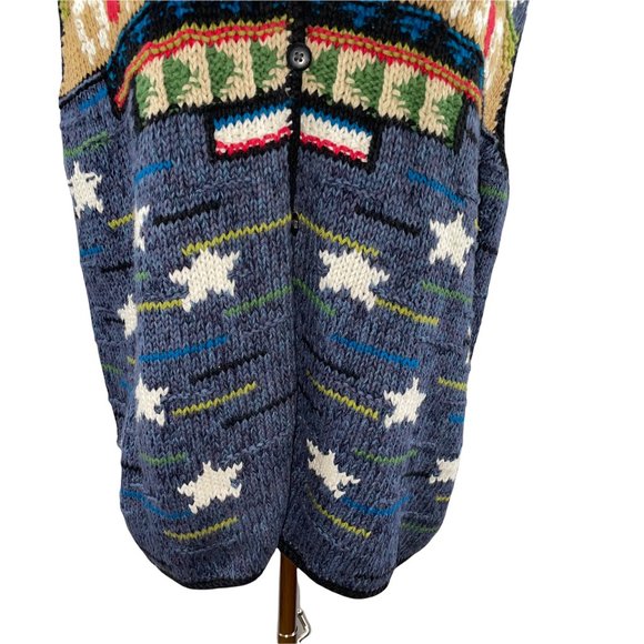 Vintage Hand Knit Susan Bristol Cotton Sleeveless Sweater XL Vest Cardigan - Picture 5 of 13